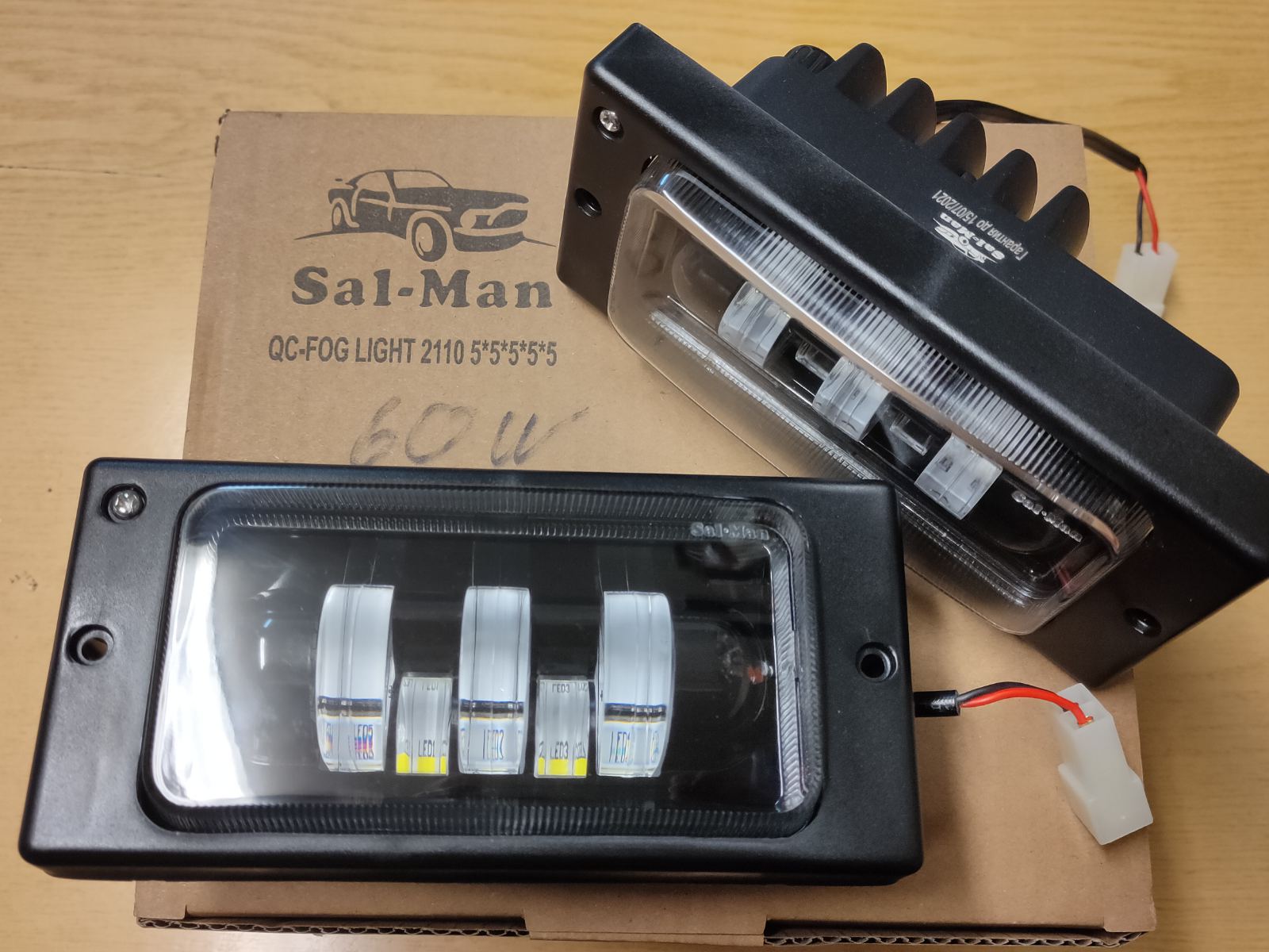 Фара противотуманная Sal-Man 2110 (5 полос) диод+линза LED к-т 2шт. 60W